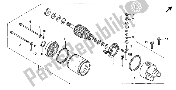 Todas as partes de Motor De Arranque do Honda CB 500 1995
