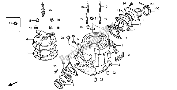 Todas las partes para Cilindro Y Culata de Honda CR 80R2 1986