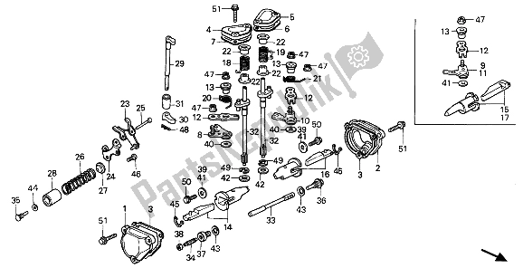 Alle onderdelen voor de Uitlaatklep van de Honda CR 250R 1987