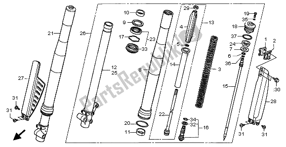 Tutte le parti per il Forcella Anteriore del Honda CR 80R SW 1999