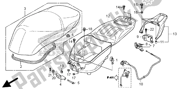 Tutte le parti per il Vano Bagagli E Sedile del Honda SH 300 2013