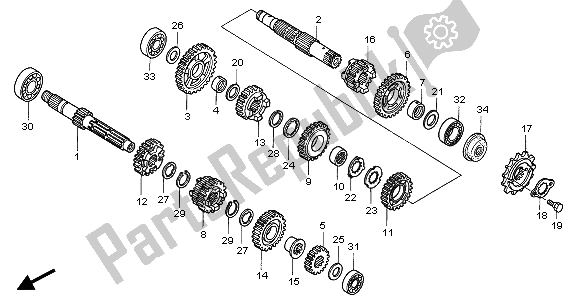 Todas as partes de Transmissão do Honda CBF 250 2006