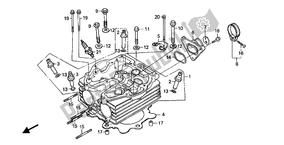 Todas as partes de Cabeça De Cilindro do Honda XR 250R 1989