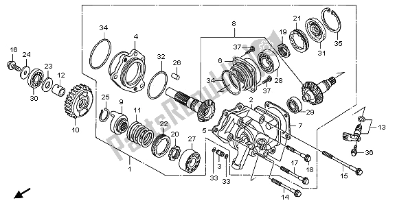 All parts for the Side Gear Case of the Honda NT 700 VA 2006