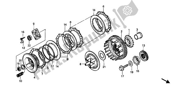 All parts for the Clutch of the Honda VT 600C 1990
