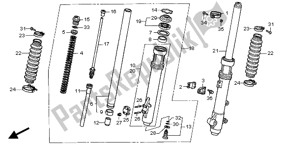 Tutte le parti per il Forcella Anteriore del Honda XR 650R 2001