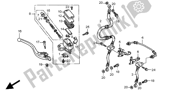 Tutte le parti per il Fr. Pompa Freno del Honda CBR 600F 1998