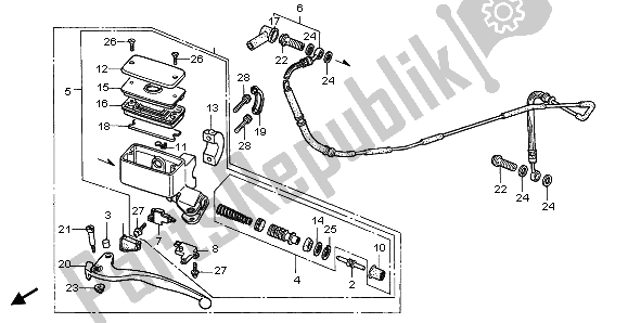 Tutte le parti per il Pompa Frizione del Honda GL 1500 SE 1996