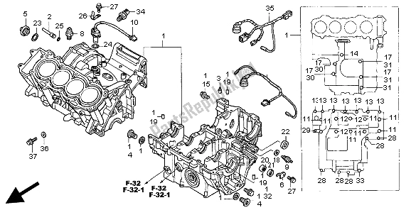 Todas las partes para Caja Del Cigüeñal de Honda CBR 1100 XX 1999