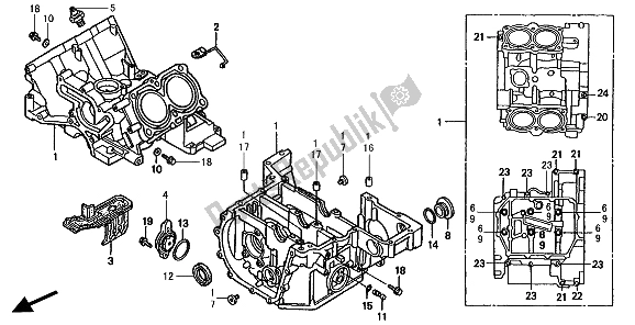 Todas las partes para Caja Del Cigüeñal de Honda ST 1100A 1994