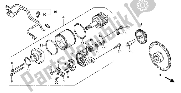 All parts for the Starting Motor of the Honda SH 125 2011