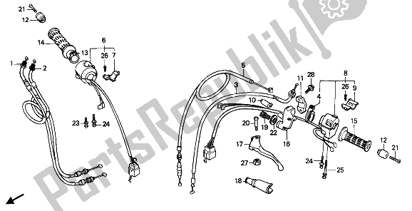 Todas las partes para Manejar Palanca E Interruptor Y Cable de Honda CBR 600F 1989