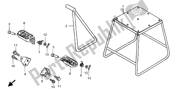 All parts for the Stand & Step of the Honda CRF 250R 2009