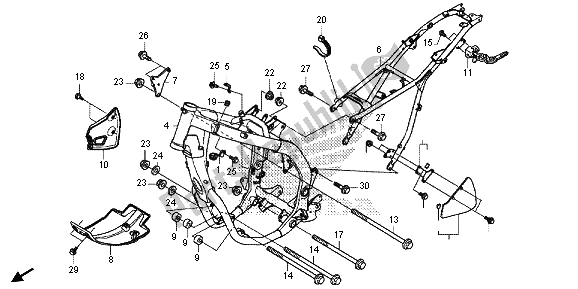 All parts for the Frame Body of the Honda CRF 250L 2013