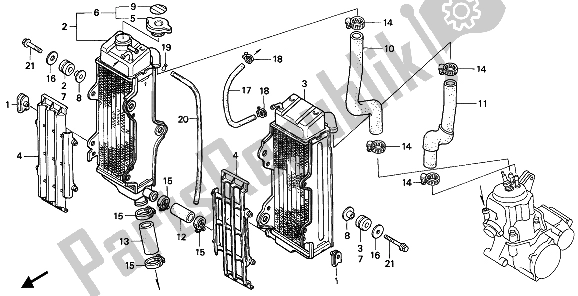 Tutte le parti per il Termosifone del Honda CR 500R 1 1990