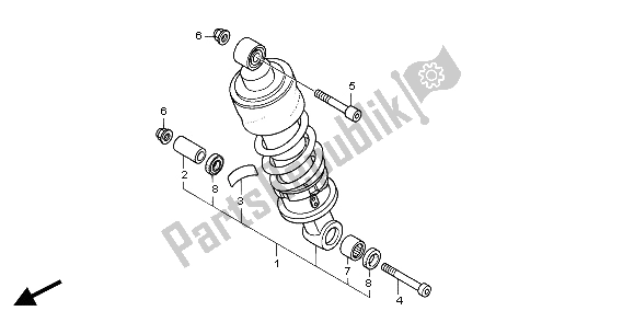 All parts for the Rear Cushion of the Honda CBF 600 SA 2004