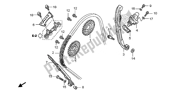 All parts for the Cam Chain & Tensioner of the Honda CBF 1000 FTA 2010