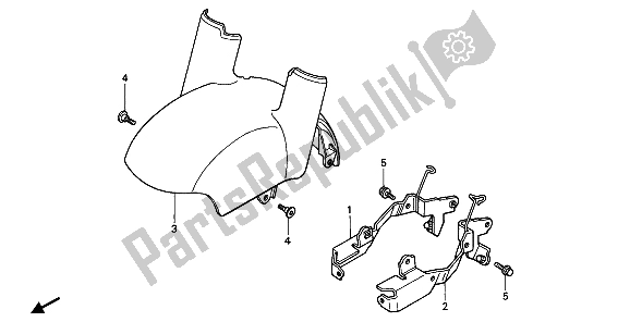 Todas las partes para Guardabarros Delantero de Honda PC 800 1989