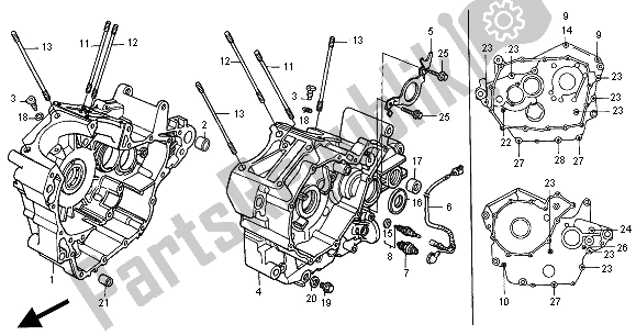 All parts for the Crankcase of the Honda VT 750C 2000