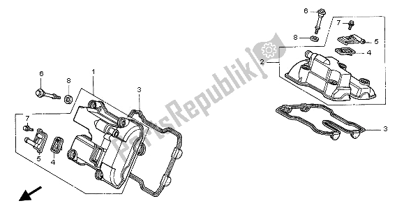 Todas las partes para Cubierta De Tapa De Cilindro de Honda XL 1000V 2002