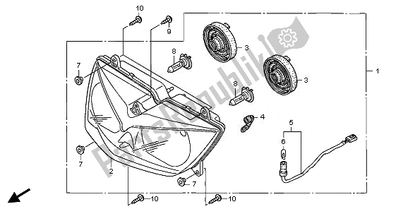 Tutte le parti per il Faro (uk) del Honda XL 1000 VA 2011