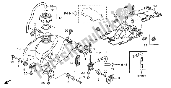 Todas las partes para Depósito De Combustible de Honda TRX 450R Sportrax 37 KW TE 30U Australia 2004
