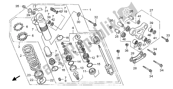 Todas as partes de Almofada Traseira do Honda CR 85R SW 2004