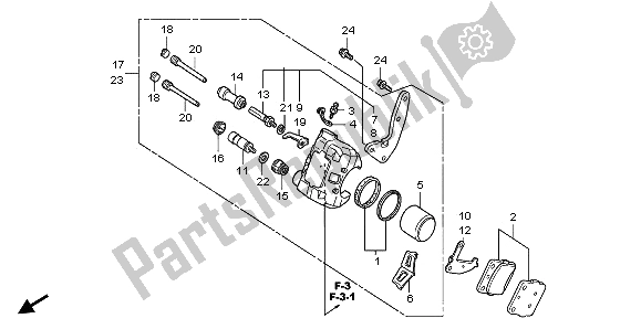 Todas las partes para Pinza De Freno Delantero de Honda TRX 300 EX Sporttrax 2001