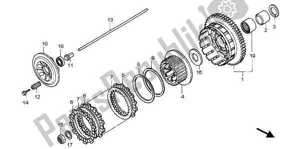 All parts for the Clutch of the Honda CB 1000F 1995