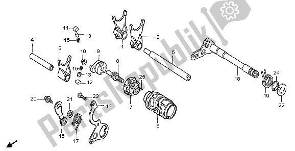 Todas as partes de Tambor De Mudança De Marchas do Honda CR 125R 1998