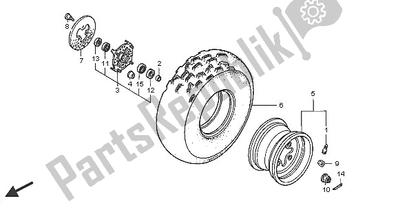 All parts for the Front Wheel of the Honda TRX 300 EX Fourtrax 2005