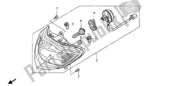 Todas as partes de Farol do Honda SH 150S 2007
