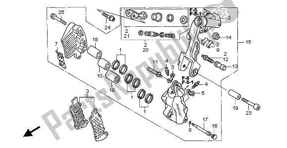 All parts for the L. Front Brake Caliper of the Honda VFR 800A 2002