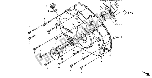 Tutte le parti per il Coperchio Carter Destro del Honda VFR 800 2010