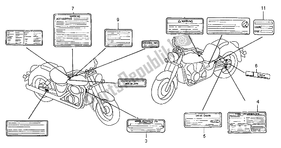 All parts for the Caution Label of the Honda VT 750C 2000