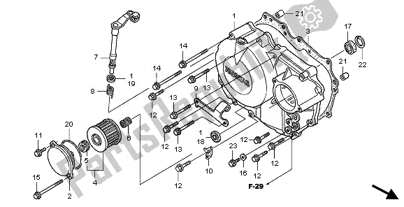 Tutte le parti per il Coperchio Carter Destro del Honda TRX 400 EX Sportrax 2008