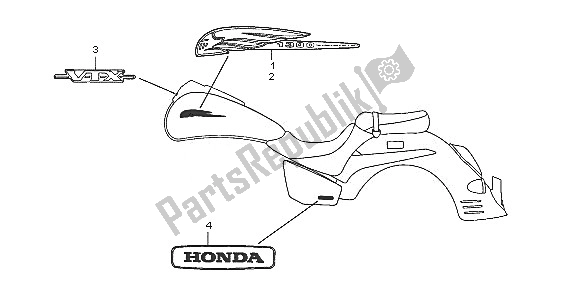 Tutte le parti per il Emblema E Marchio del Honda VTX 1300S 2005