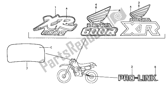 Todas las partes para Marca de Honda XR 600R 1991