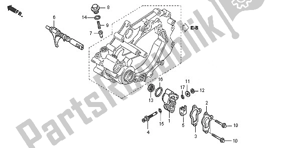 Todas as partes de Garfo De Mudança do Honda TRX 400 FA Fourtrax Rancher AT 2005