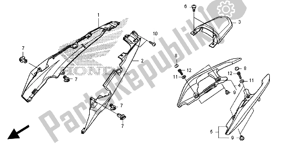 Tutte le parti per il Coprisella del Honda NC 700 SA 2012