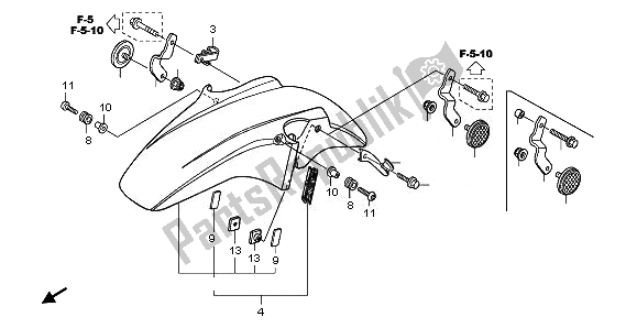 All parts for the Front Fender of the Honda CBF 1000 FS 2011