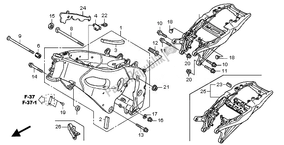 Tutte le parti per il Corpo Del Telaio del Honda CBR 1000 RA 2011