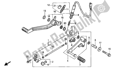 All parts for the Pedal of the Honda NTV 650 1991