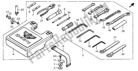 Todas as partes de Ferramentas do Honda GL 1500A 1995