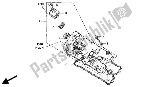 Alle onderdelen voor de Kleppendeksel van de Honda CBR 1100 XX 2000
