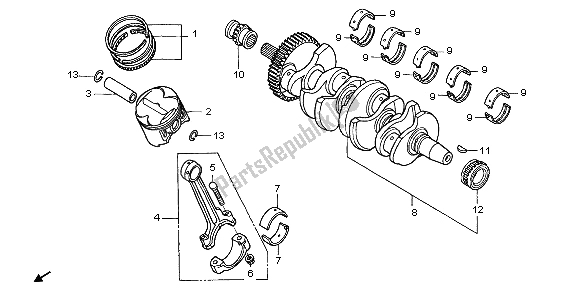 Toutes les pièces pour le Vilebrequin Et Piston du Honda CBF 600N 2007