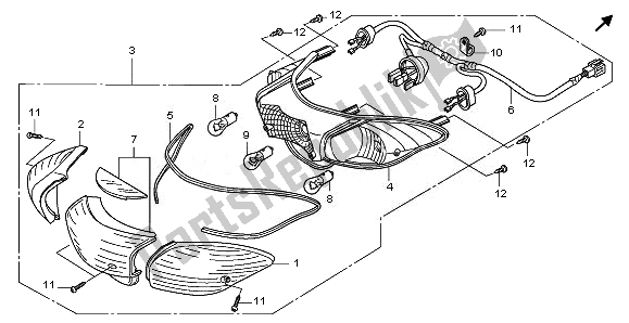 All parts for the Rear Combination Light of the Honda PES 125R 2011