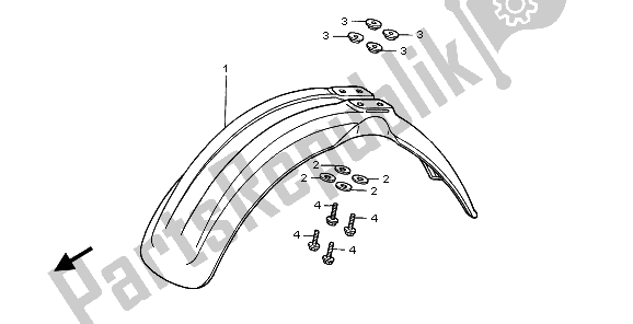 All parts for the Front Fender of the Honda CR 500R 1995