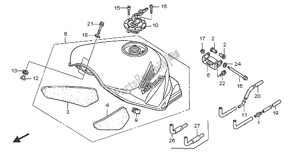 Todas las partes para Depósito De Combustible de Honda VTR 1000 SP 2005