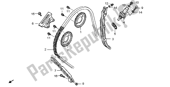 All parts for the Cam Chain & Tensioner of the Honda CBF 600N 2006